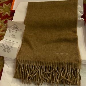 Hermes brown recto verso muffler
